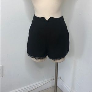 High waisted black lace shorts